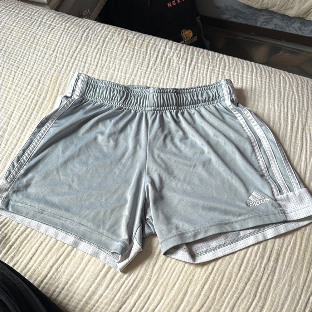 Adidas Gray Athletic Shorts with Elastic Waistband